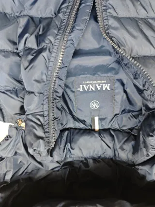 Giubbino imbottito bimbo/bimba blu con cappuccio s