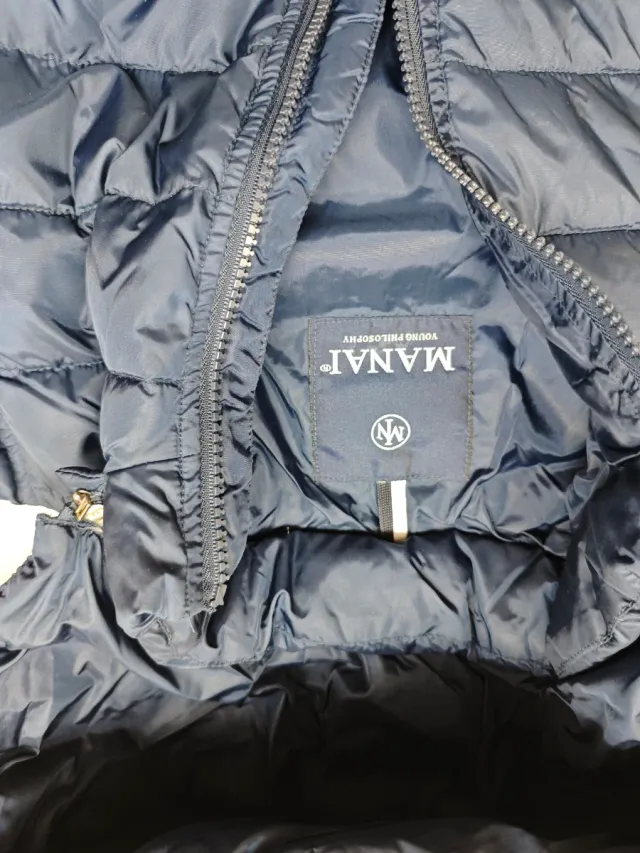 Giubbino imbottito bimbo/bimba blu con cappuccio s