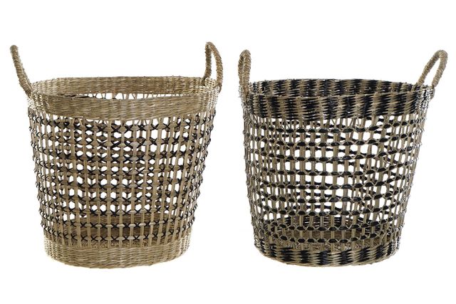 Pack 2 cestas caladas fibras naturales