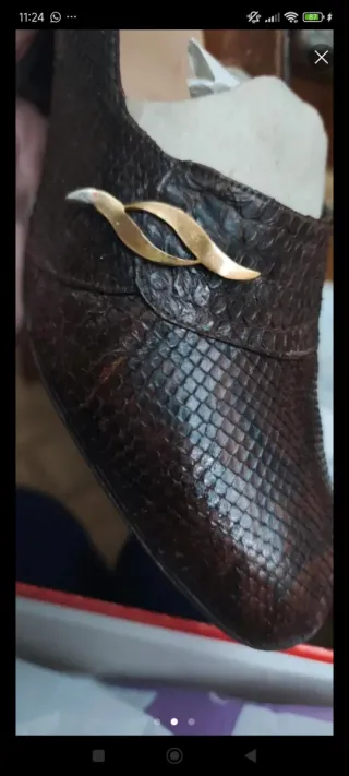 Zapatos piel de serpiente verdadera joya