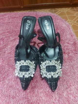 Scarpe Joia tacco gioiello nere