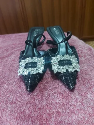 Scarpe Joia tacco gioiello nere