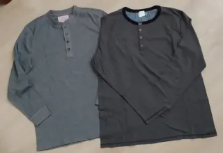 2 Camisetas Manga Larga Hombre Gris