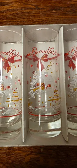Set di 6 bicchieri in vetro Buone Feste