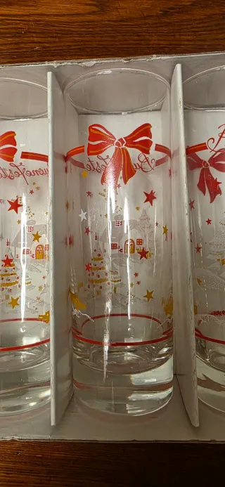 Set di 6 bicchieri in vetro Buone Feste