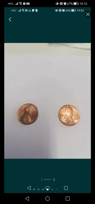 2 Moedas 1 Cent USA Lincoln 1979