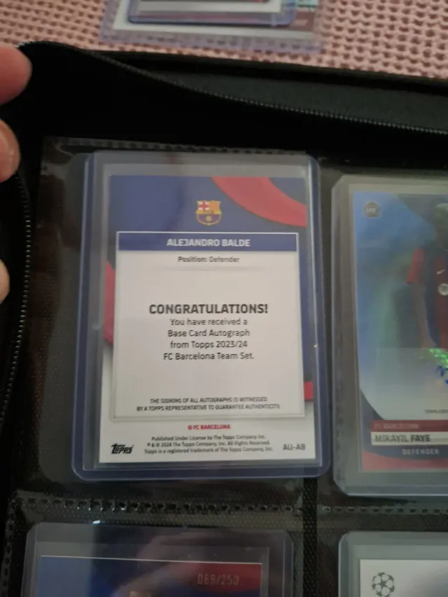 Carta Autografiada Alejandro Balde FC Barcelona