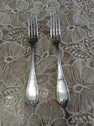 Coppia forchette antiche argentate