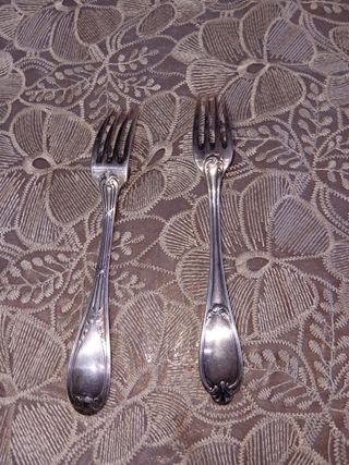 Coppia forchette antiche argentate