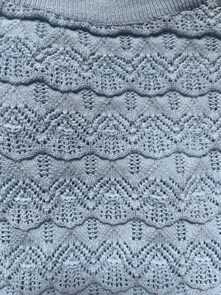 Camiseta Zara punto calado azul