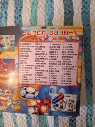 Scatola box - Super 68 in 1 Game Cartridge gameboy