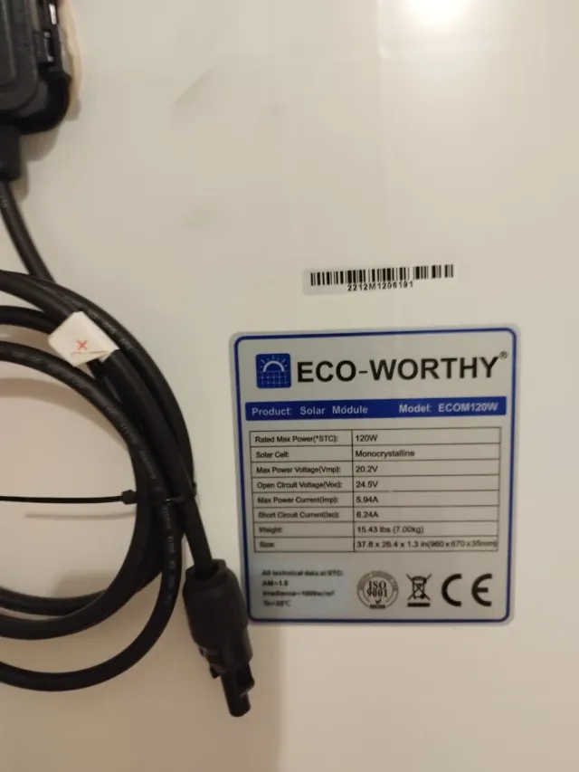 Kit Solar Camper,Cada placa solar mide 96cm x 67cm