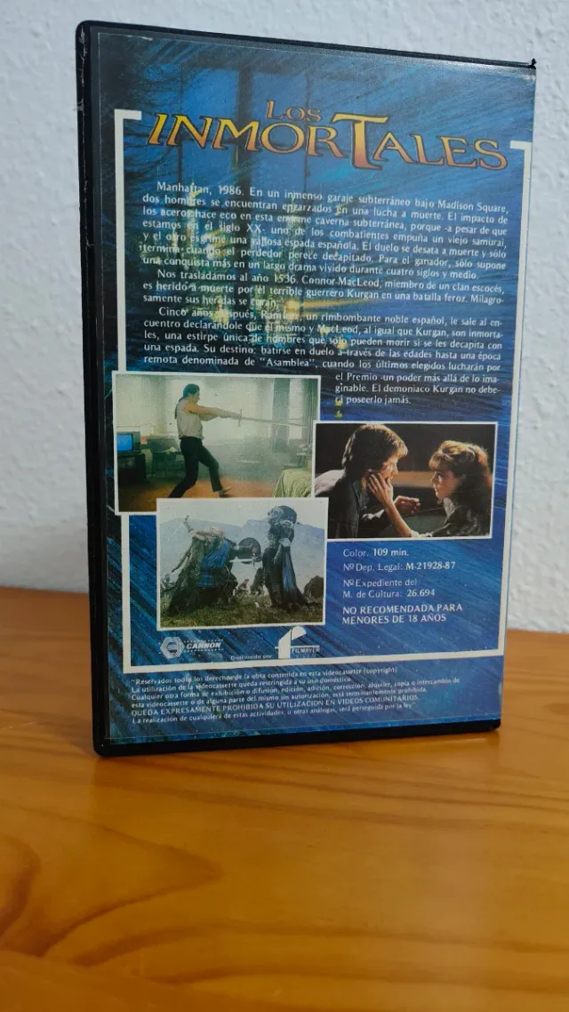 VHS Los Inmortales (Highlander) 1986