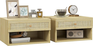 Set 2 Comodini con Cassetto e Ripiani Aperti in st