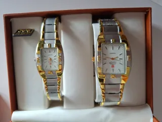 Juego Relojes LAOMIA Hombre-Mujer Oro/Plata