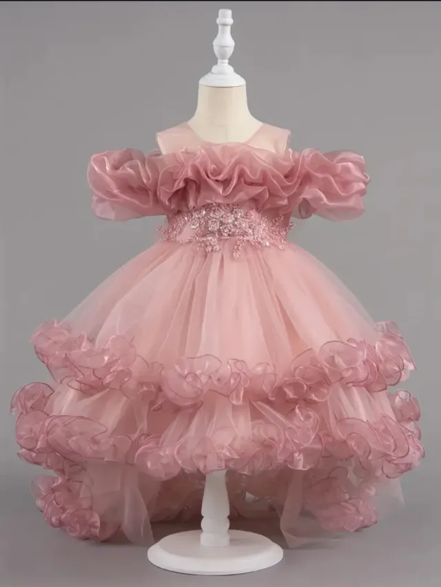 Vestido niña 5-6 años rosa