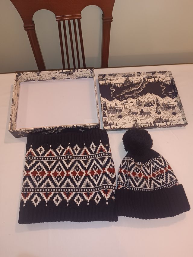 Conjunto Gorro e Lenço de Inverno 2 Peças