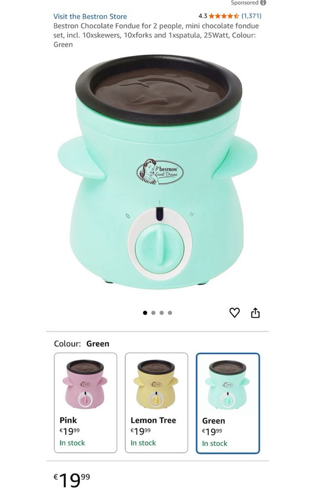 Bestron Fondue Chocolate Verde