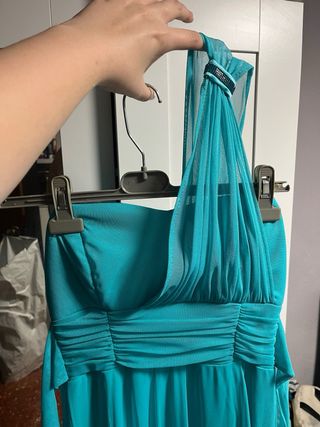 Vestido azul turquesa fiesta largo