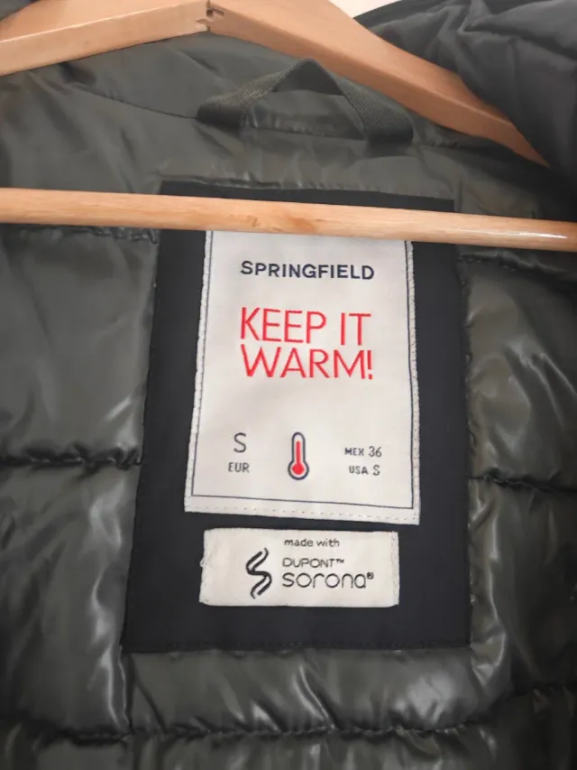 Chaqueta Springfield Negra Invierno, tres cuartos