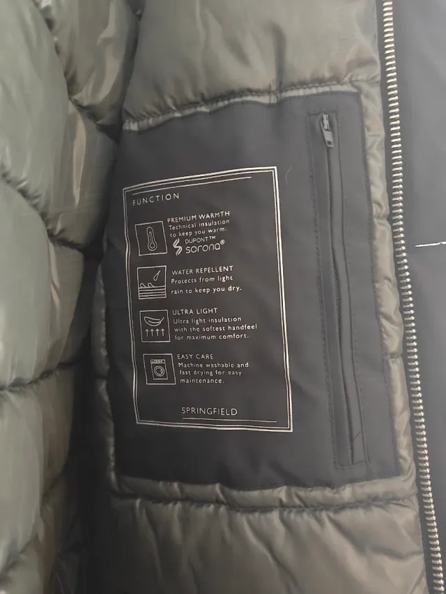 Chaqueta Springfield Negra Invierno, tres cuartos