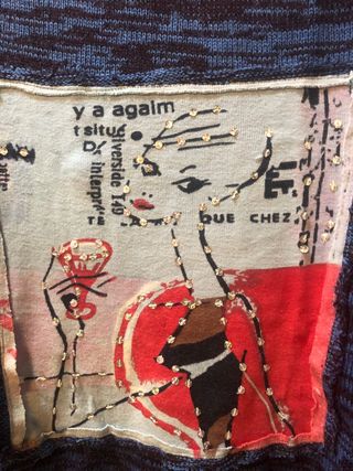 Jersey azul y multicolor talla S