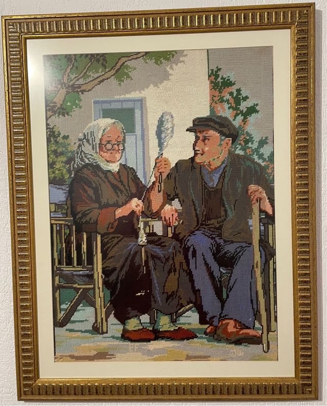 Cuadro antiguo con marco dorado