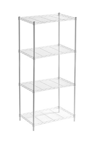 Scaffale Metallico CATTERHOUSE con Griglia Klaus, 120-56x35x120 cm, Bianco, 4 Ripiani, 140 kg