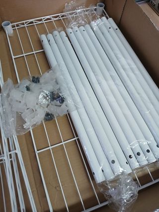 Scaffale Metallico CATTERHOUSE con Griglia Klaus, 120-56x35x120 cm, Bianco, 4 Ripiani, 140 kg