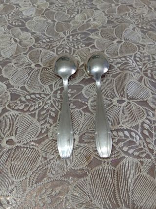 Coppia Cucchiai Vintage Argentati