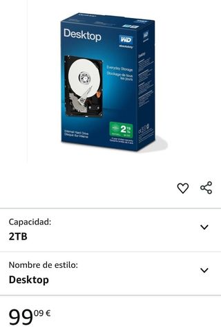 Disco Duro Interno WD Blue 2TB Desktop