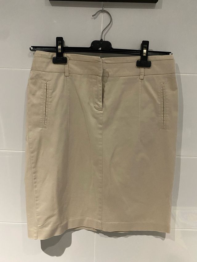 Falda beige de Zara talla L