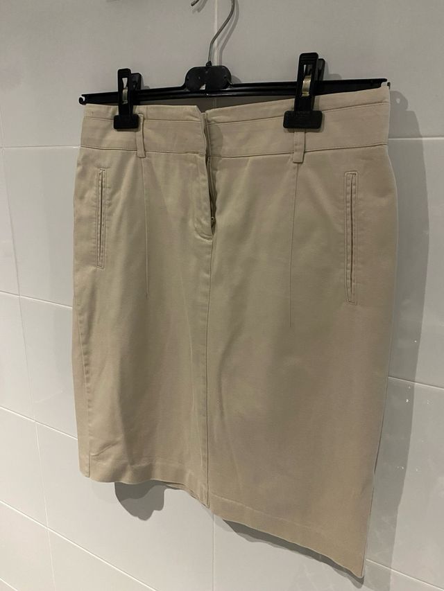 Falda beige de Zara talla L
