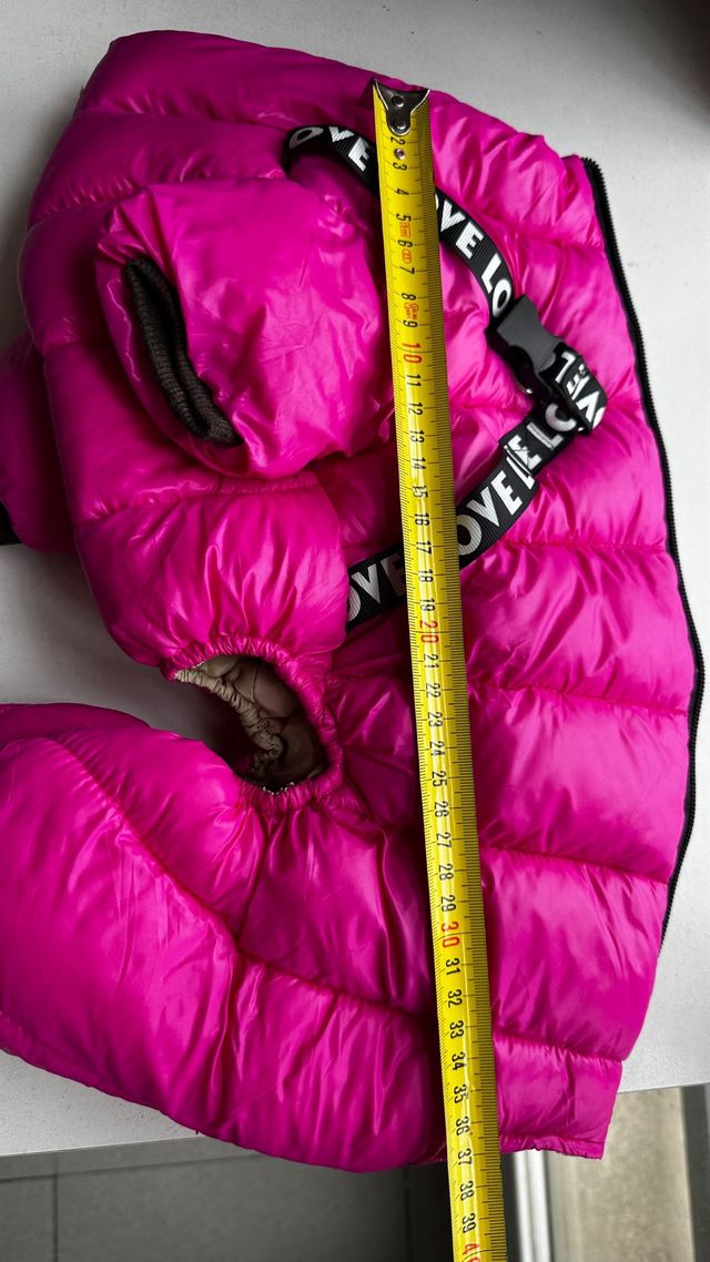 Abrigo para perro Love rosa medidas largo 38 cm