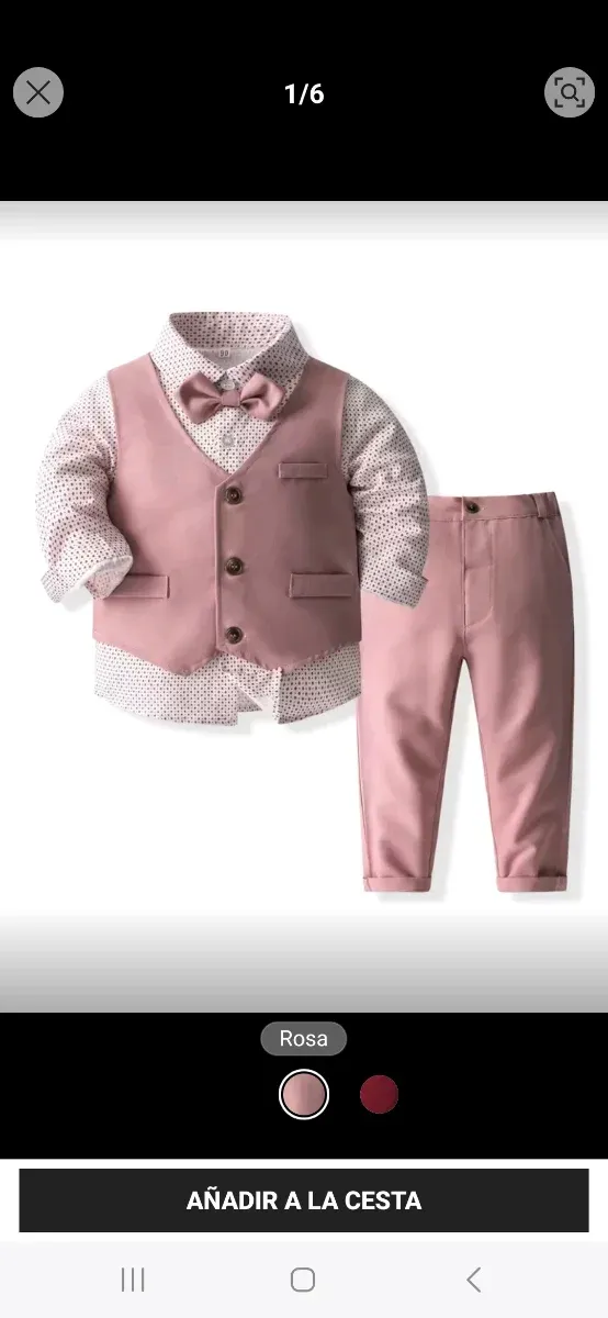 Traje de niño rosa 5 años