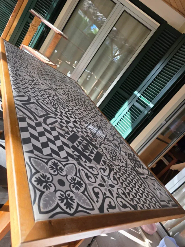 Mesa alta jardín madera Leroy Merlin