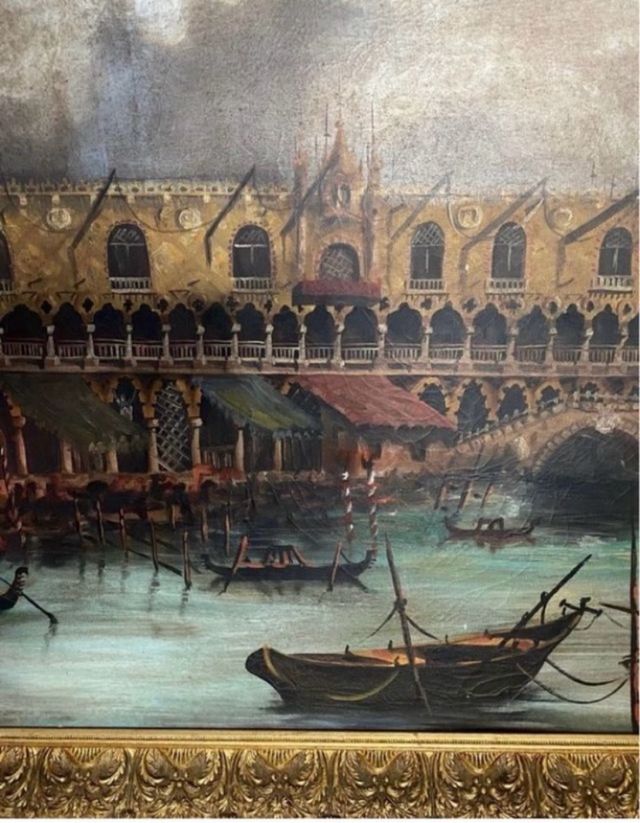 Cuadro Óleo Venecia Antiguo L. López