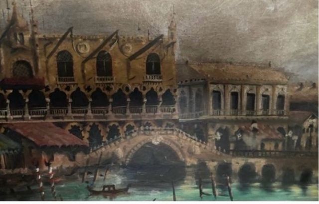 Cuadro Óleo Venecia Antiguo L. López