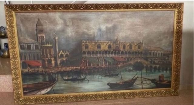 Cuadro Óleo Venecia Antiguo L. López