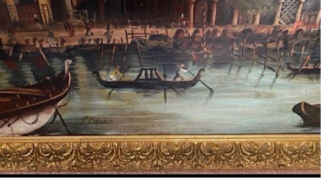 Cuadro Óleo Venecia Antiguo L. López