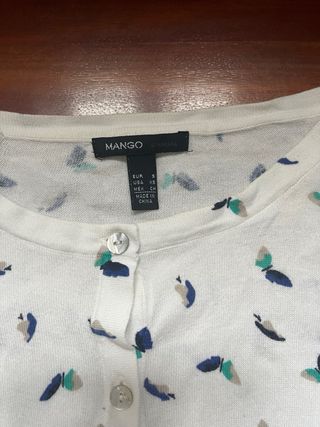 Chaqueta fina blanco estampado mariposas