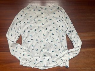 Chaqueta fina blanco estampado mariposas