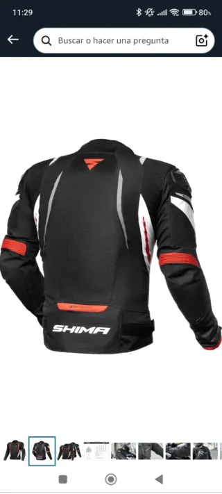 Chaqueta Moto Shima Negra Talla XL