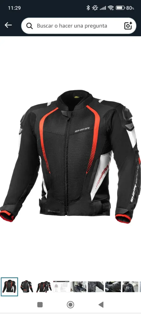 Chaqueta Moto Shima Negra Talla XL