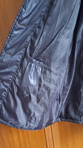 Abrigo acolchado mujer azul grisaceo