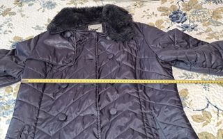 Abrigo acolchado mujer azul grisaceo