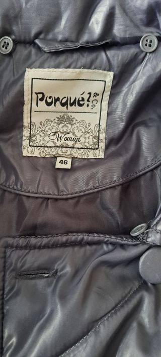 Abrigo acolchado mujer azul grisaceo