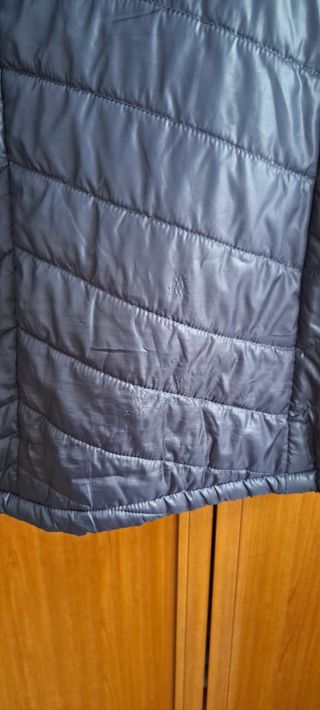 Abrigo acolchado mujer azul grisaceo