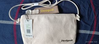 Bolso de mano Desigual Beige/Blanco