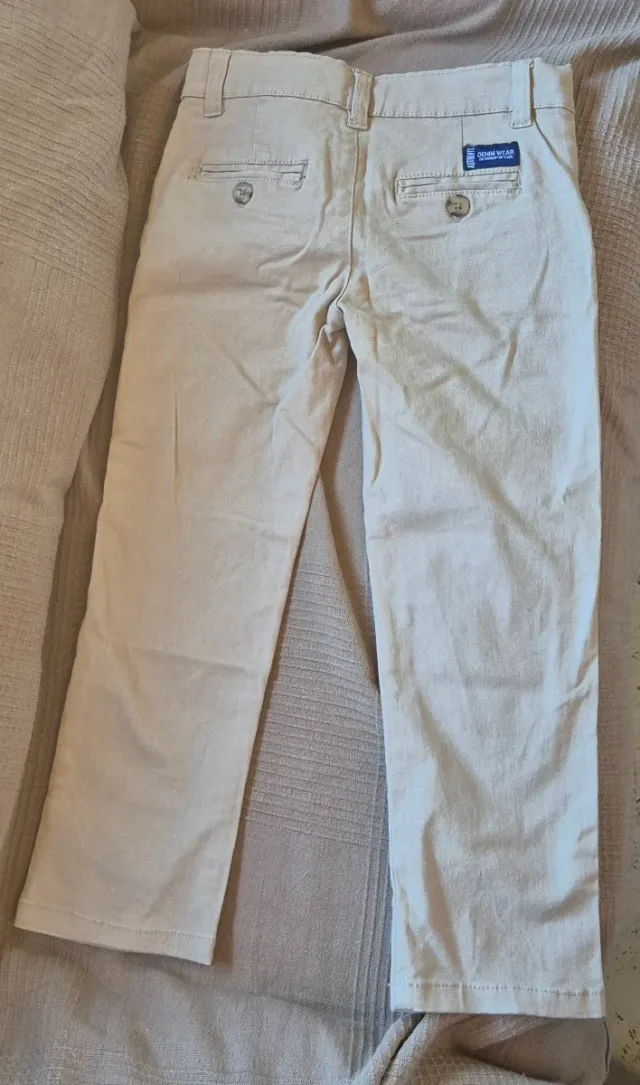 Pantalón largo niño beige